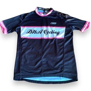 DNA CYCLING bike jersey black white pink L short sleeve